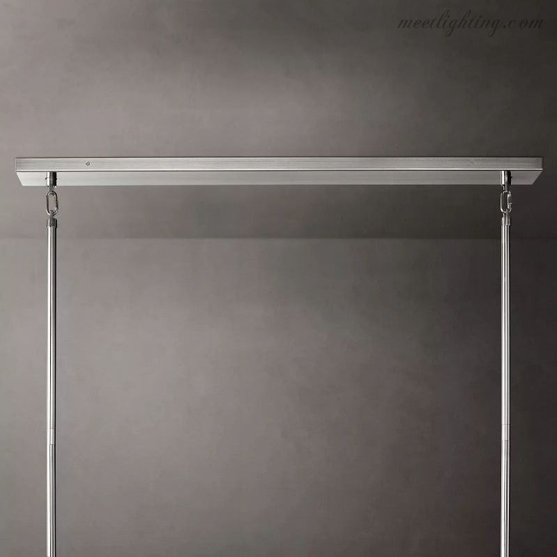 Chara Clear Glass Tiered Rectangular Chandelier 74"-MEET LIGHTING