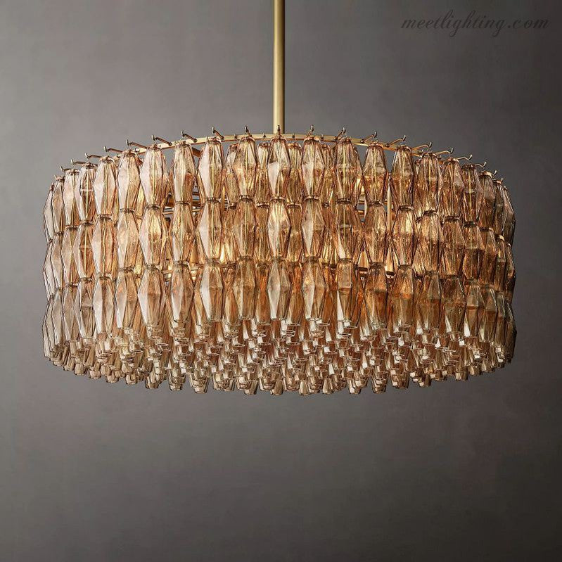 Chara Glass Round Chandelier 47"-MEET LIGHTING