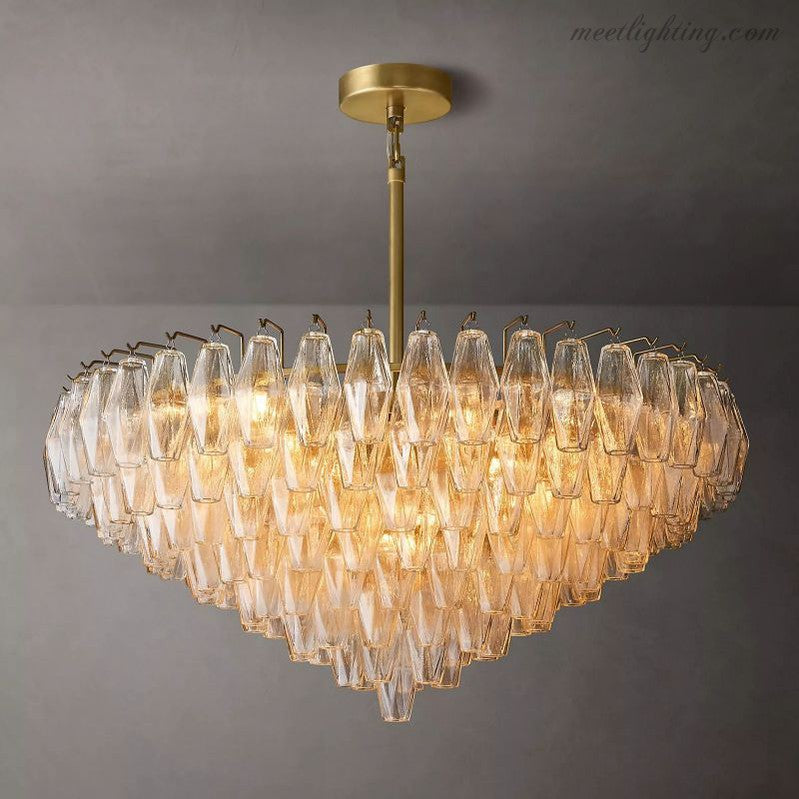 Chara Glass Tiered Round Chandelier 37"-MEET LIGHTING