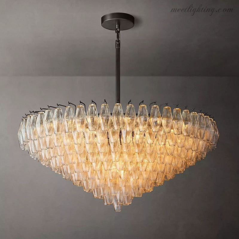 Chara Glass Tiered Round Chandelier 47"-MEET LIGHTING