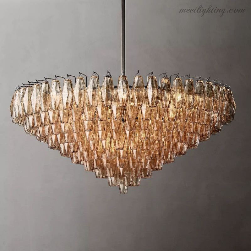 Chara Glass Tiered Round Chandelier 47"-MEET LIGHTING