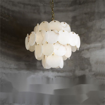 Charlene Marble Multi-Tier Round Chandelier-MEET LIGHTING