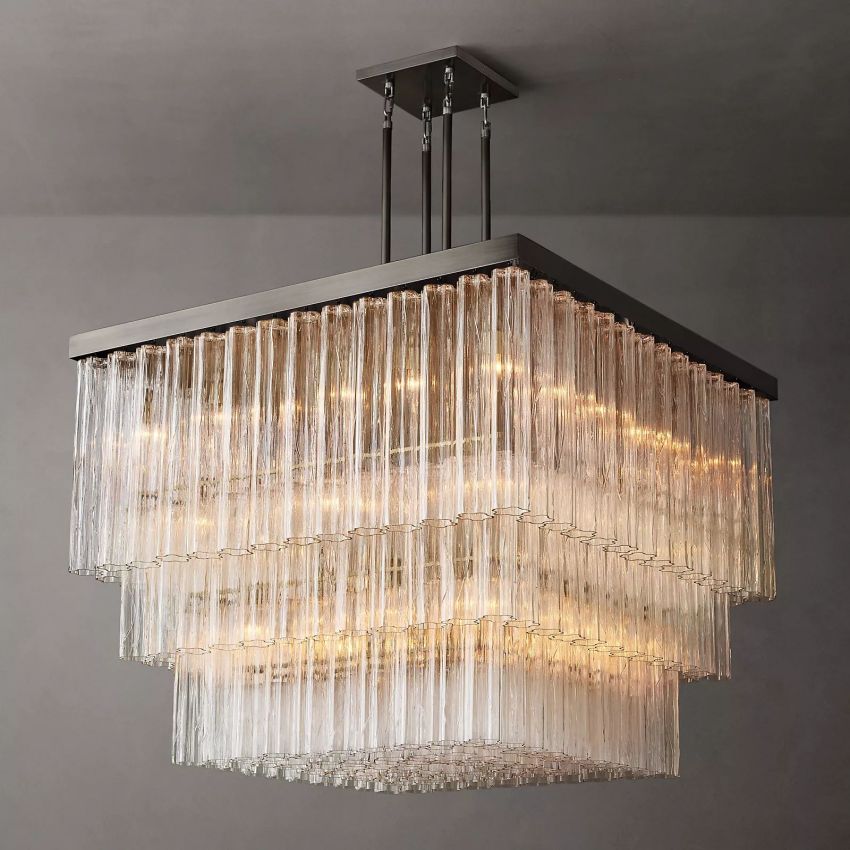 Chelo Square Chandelier 45"-MEET LIGHTING