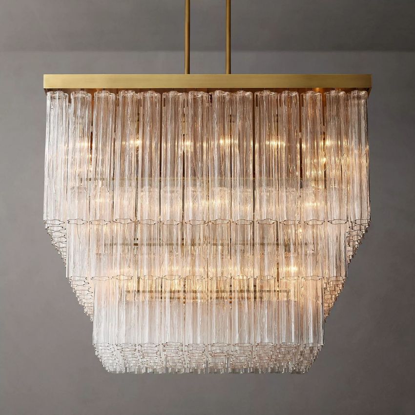 Chelo Square Chandelier 45"-MEET LIGHTING