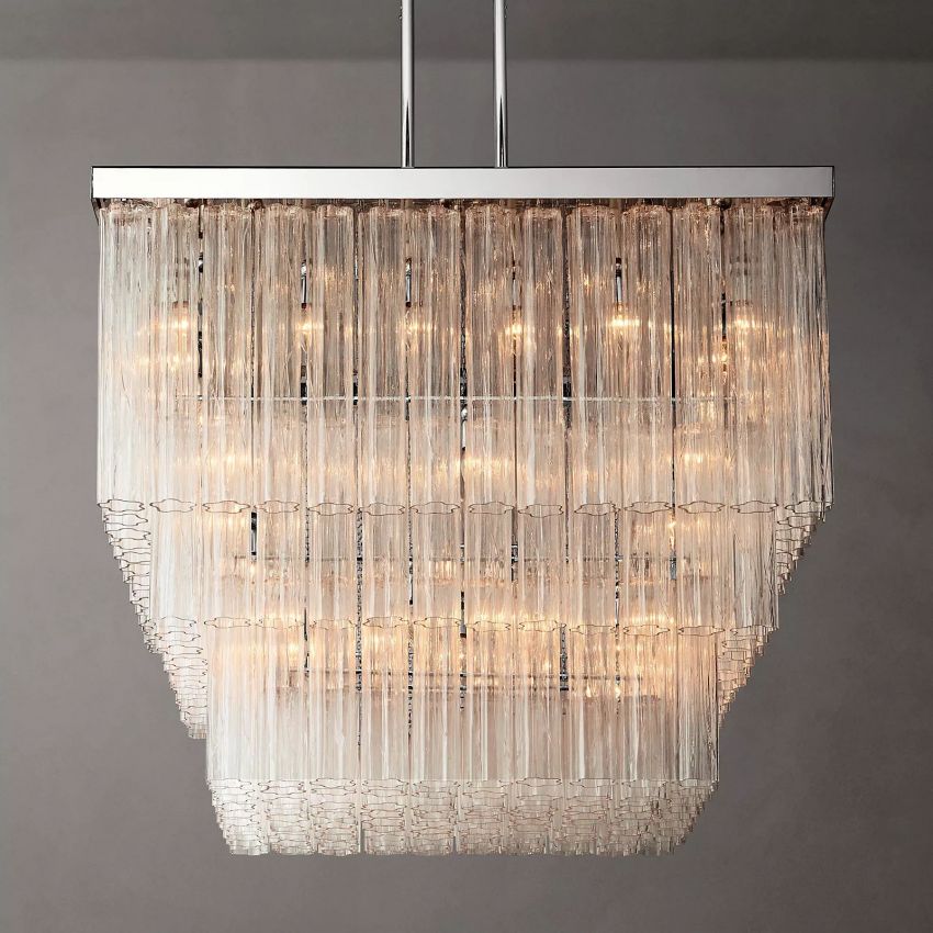 Chelo Square Chandelier 45"-MEET LIGHTING
