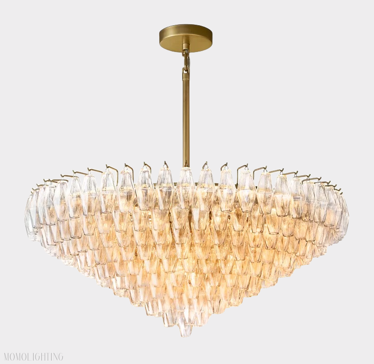 Chara Glass Tiered Round Chandelier 47"-MEET LIGHTING