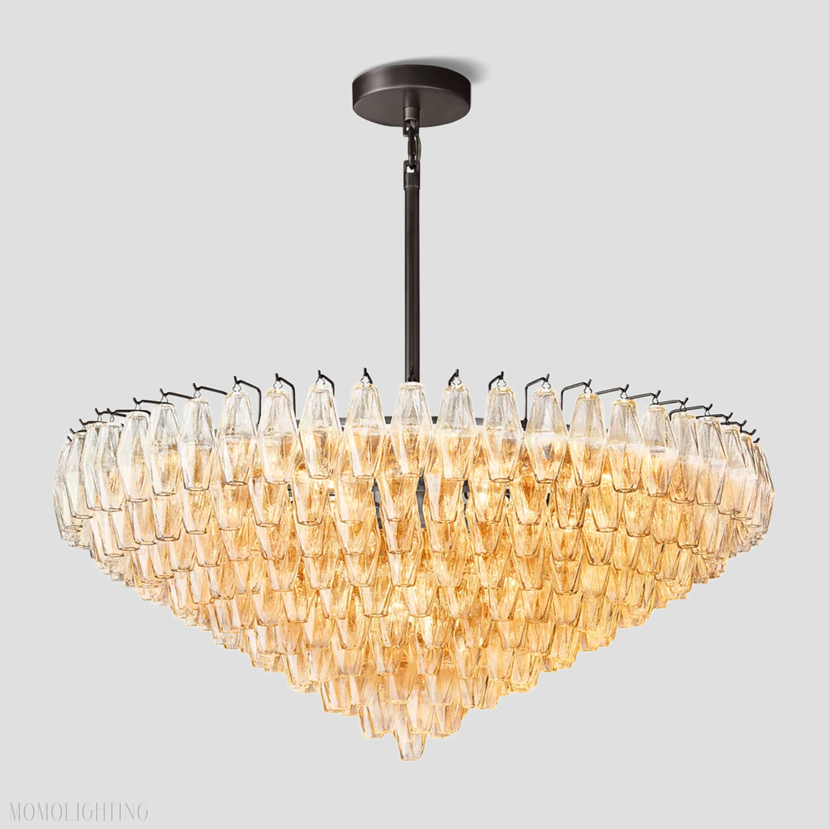 Chara Glass Tiered Round Chandelier 47"-MEET LIGHTING
