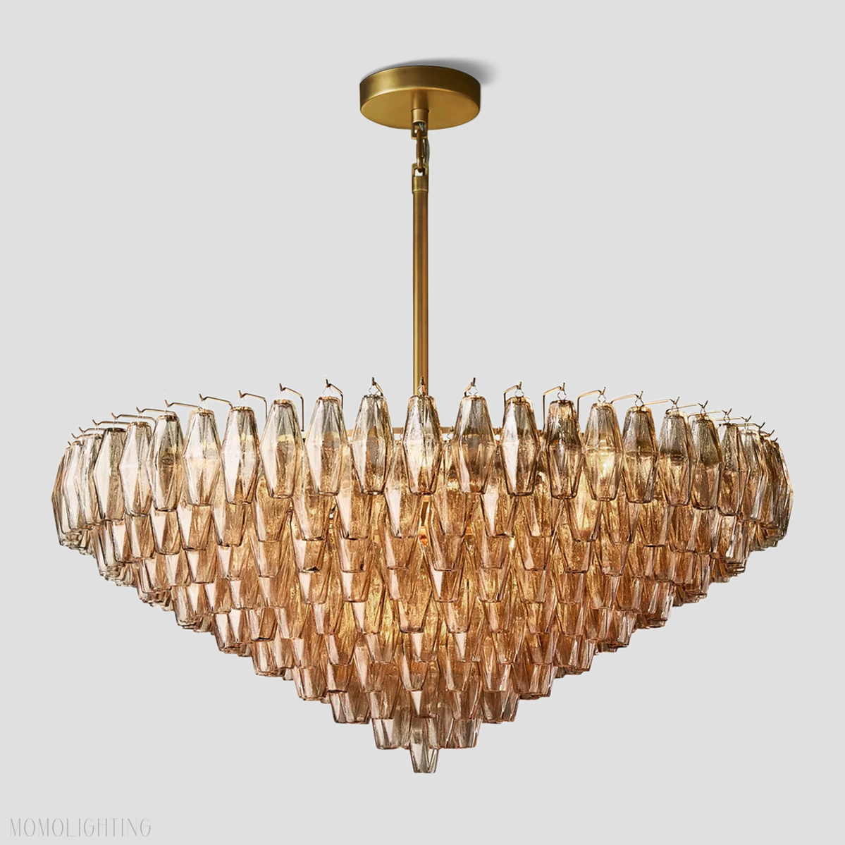 Chara Glass Tiered Round Chandelier 47"-MEET LIGHTING
