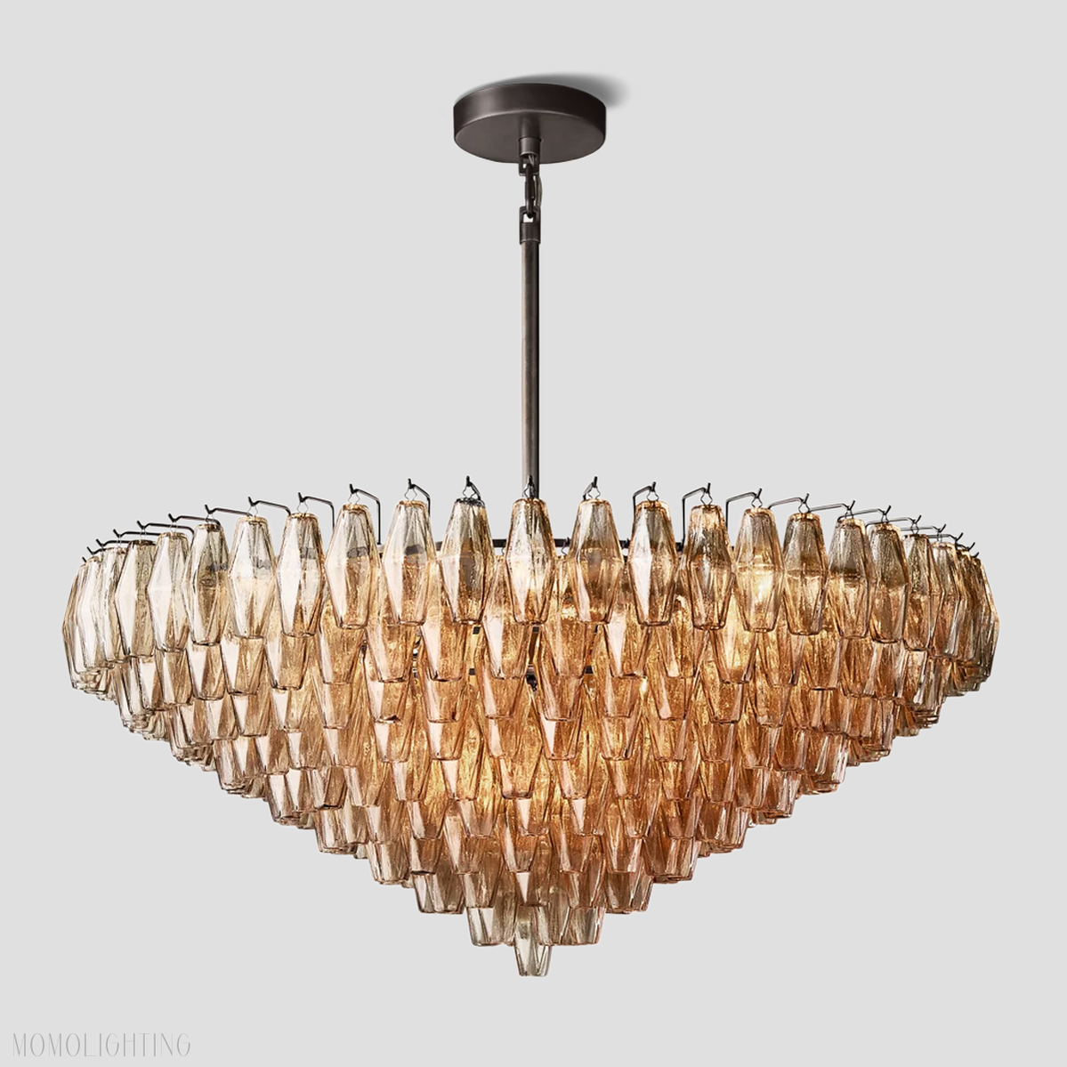 Chara Glass Tiered Round Chandelier 47"-MEET LIGHTING