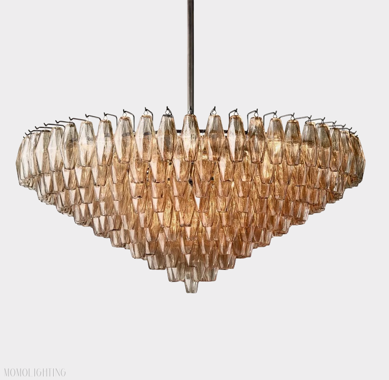 Chara Glass Tiered Round Chandelier 47"-MEET LIGHTING