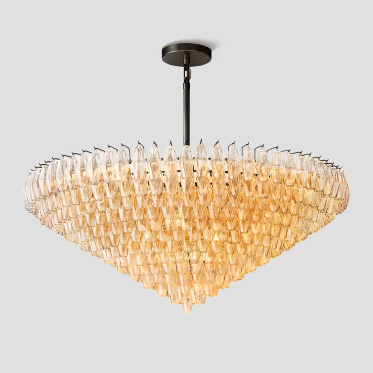 Chara Glass Tiered Round Chandelier 61"-MEET LIGHTING