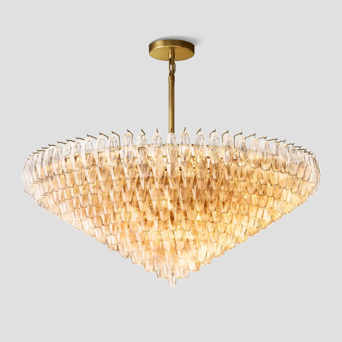 Chara Glass Tiered Round Chandelier 61"-MEET LIGHTING