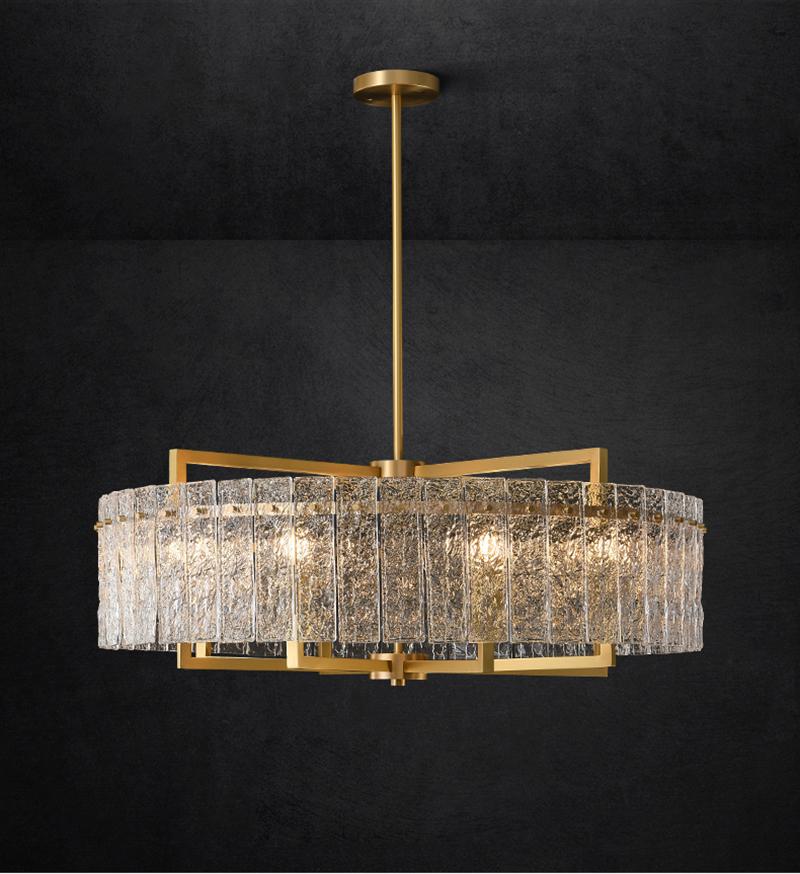 Classic Moire Crystal Round Chandelier-MEET LIGHTING