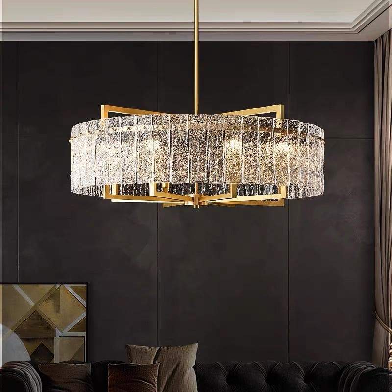 Classic Moire Crystal Round Chandelier-MEET LIGHTING