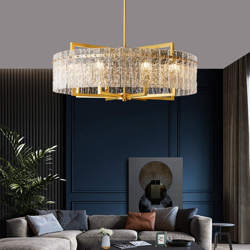 Classic Moire Crystal Round Chandelier-MEET LIGHTING