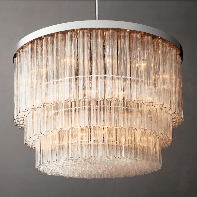 Clele Three Layer Round Chandelier 48"-MEET LIGHTING
