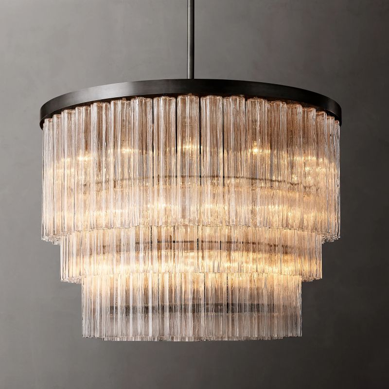 Clele Three Layer Round Chandelier 48"-MEET LIGHTING