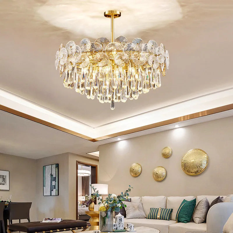 Copper Postmodern Luxury Crystal Chandelier-MEET LIGHTING