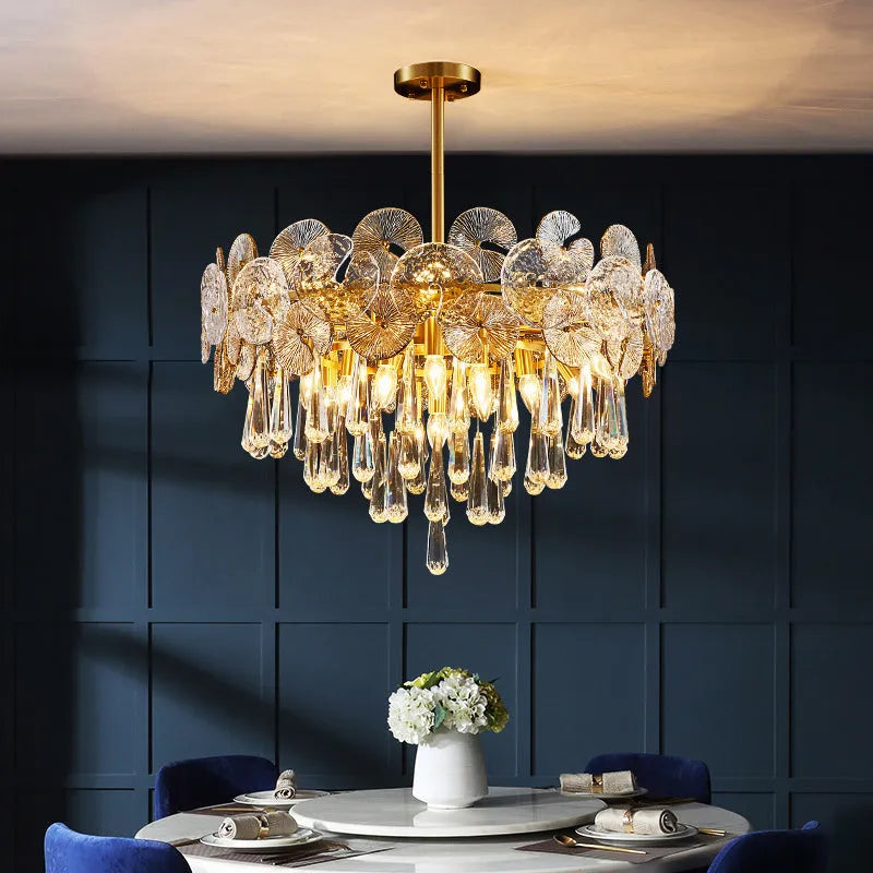 Copper Postmodern Luxury Crystal Chandelier-MEET LIGHTING