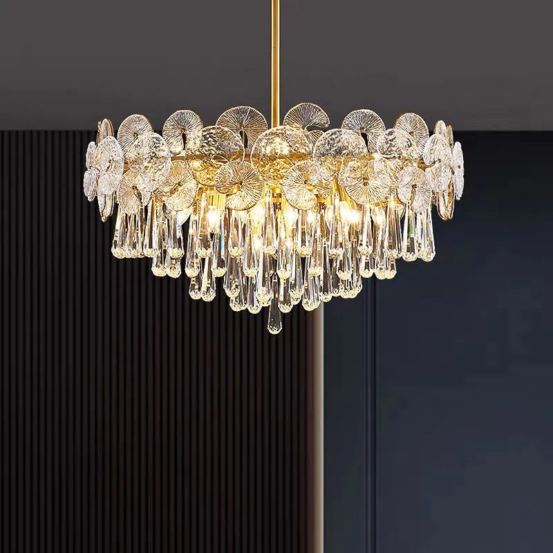 Copper Postmodern Luxury Crystal Chandelier-MEET LIGHTING