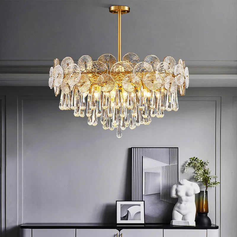 Copper Postmodern Luxury Crystal Chandelier-MEET LIGHTING