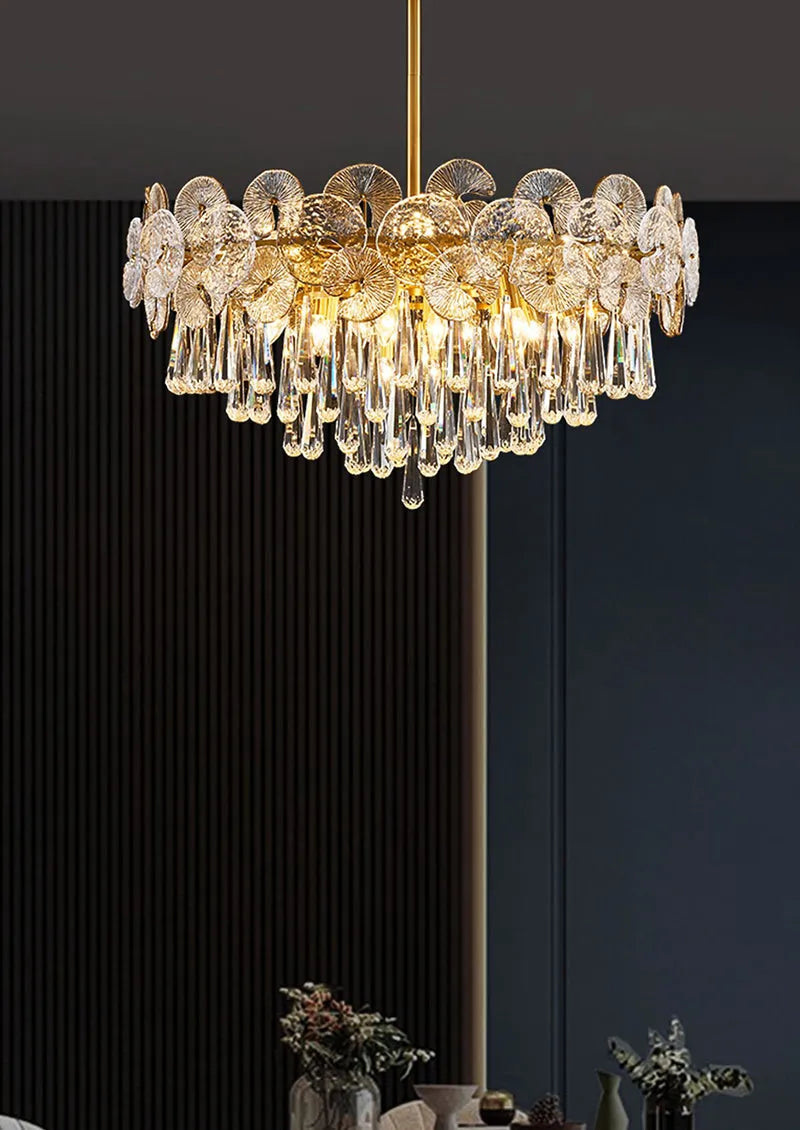 Copper Postmodern Luxury Crystal Chandelier-MEET LIGHTING