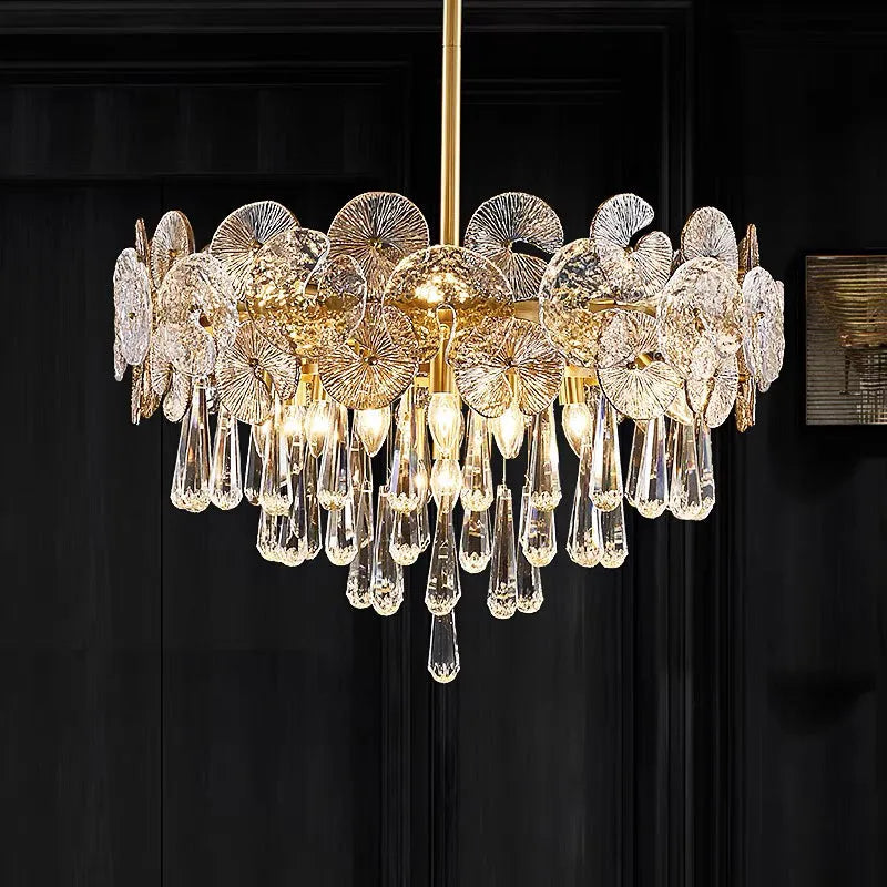 Copper Postmodern Luxury Crystal Chandelier-MEET LIGHTING