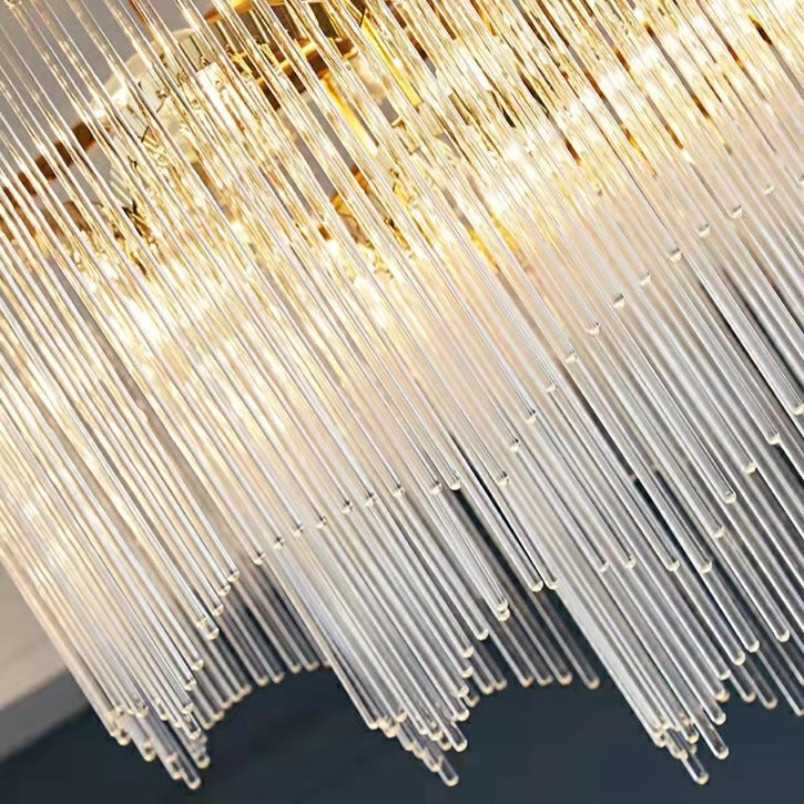 Elegant Lighting Chandelier Linear Crystal Lamp For Living/ Dining Room-MEET LIGHTING