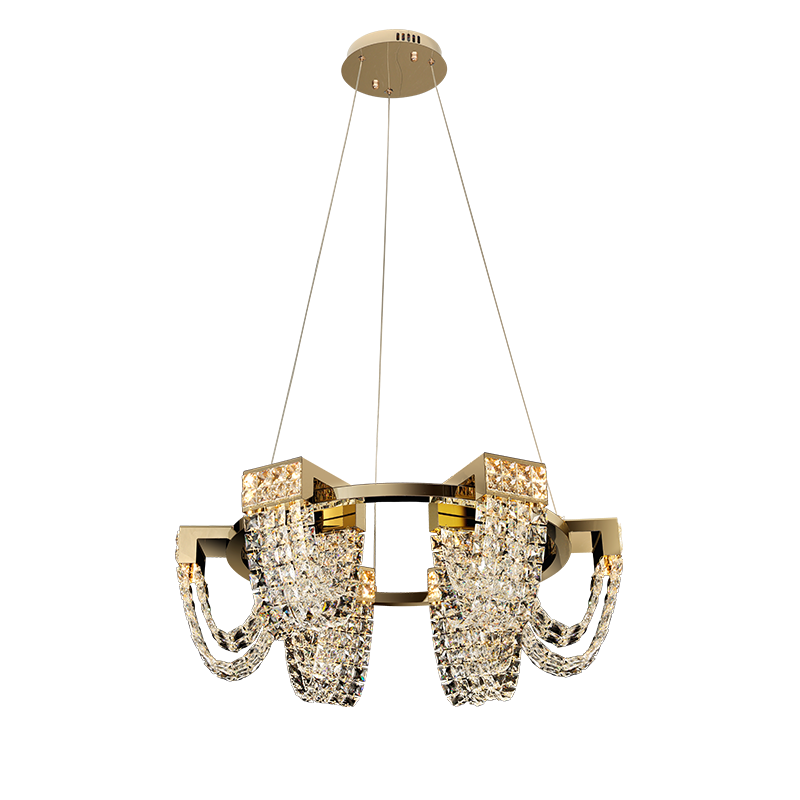 Modern Luxury Newly Crystal Chandelier in Champagne Gold-MEET LIGHTING