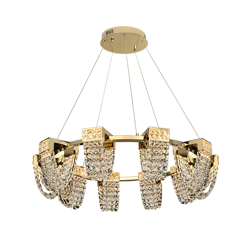 Modern Luxury Newly Crystal Chandelier in Champagne Gold-MEET LIGHTING