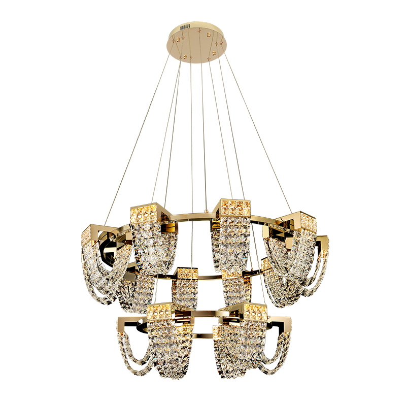 Modern Luxury Newly Crystal Chandelier in Champagne Gold-MEET LIGHTING