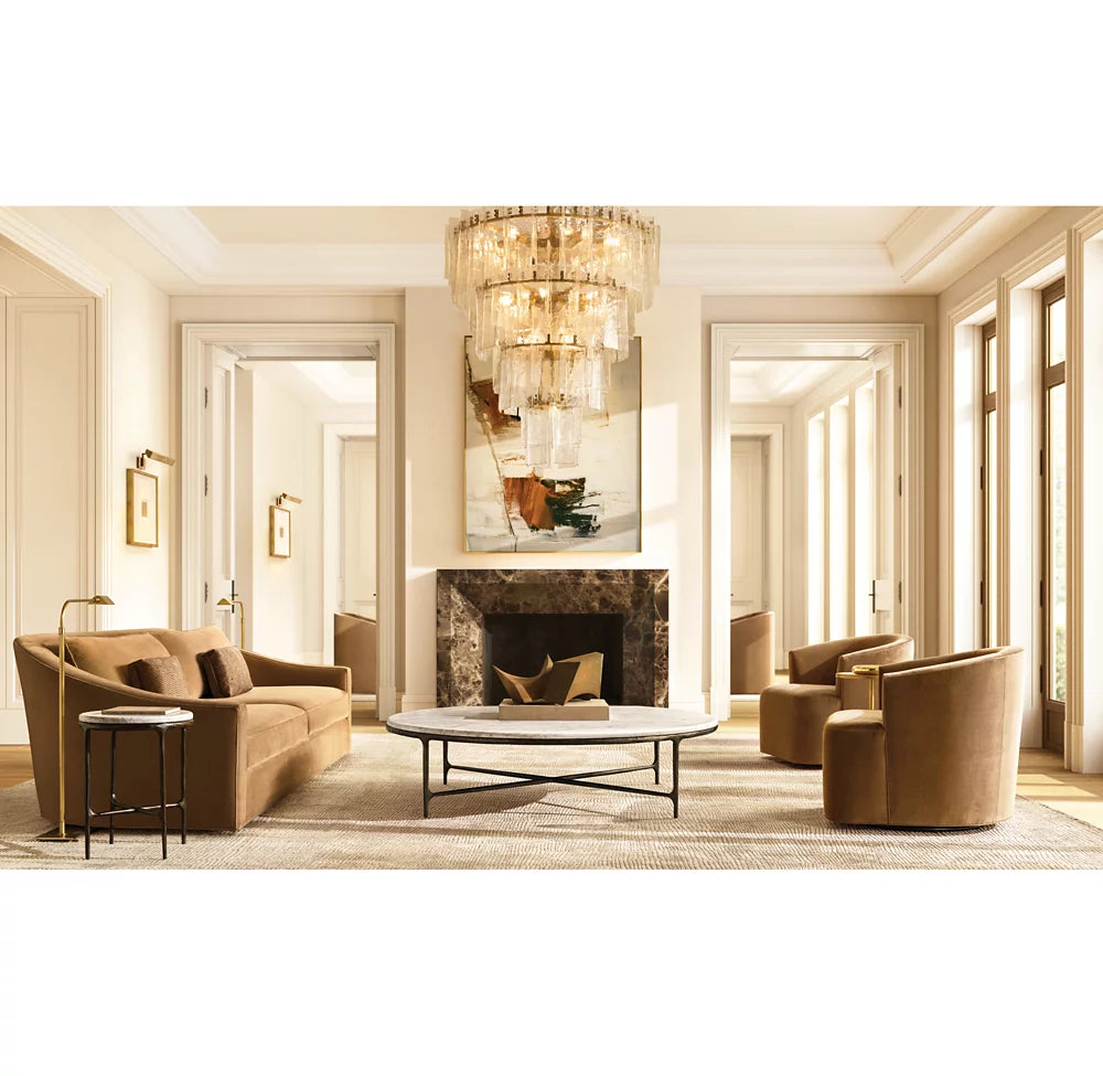 Lattic Clear Glass Tiered Round Chandelier 47"-MEET LIGHTING