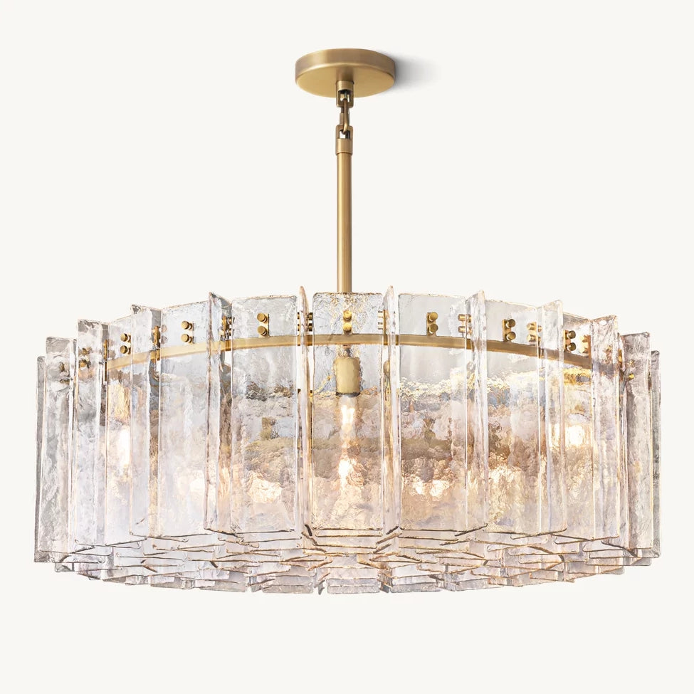 Lattic Clear Glass Round Chandelier 48"-MEET LIGHTING