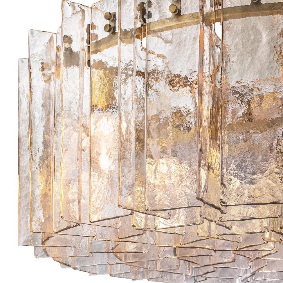 Lattic Clear Glass Round Chandelier 37"-MEET LIGHTING