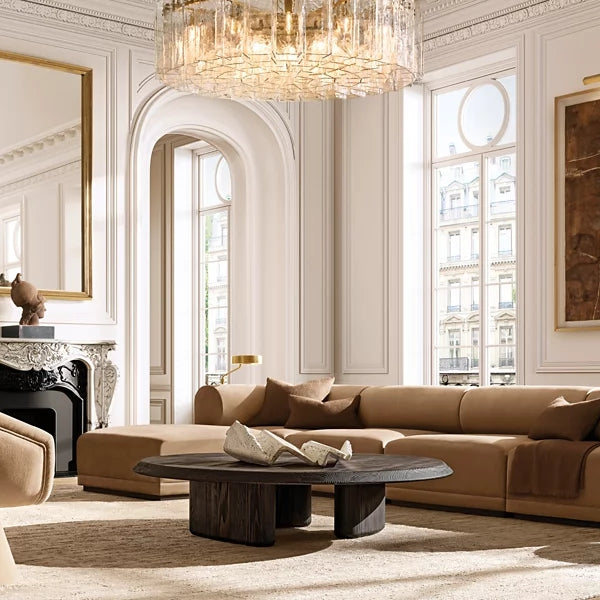 Lattic Clear Glass Round Chandelier 37"-MEET LIGHTING