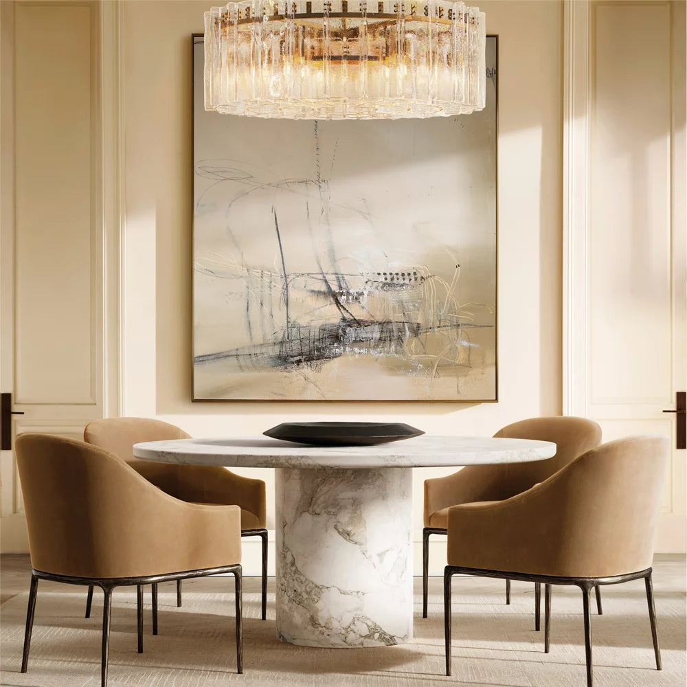 Lattic Clear Glass Round Chandelier 37"-MEET LIGHTING