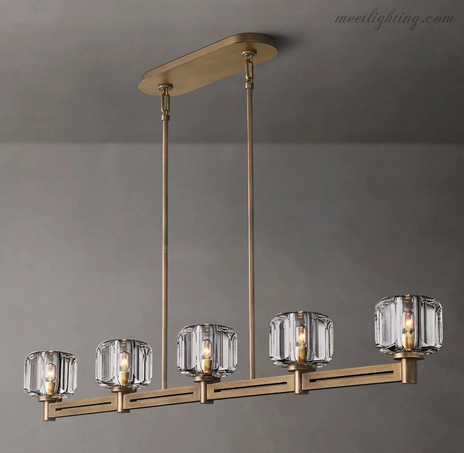 Demart Linear Chandelier 54" for Living Room, Bedroom, Dining Table-MEET LIGHTING