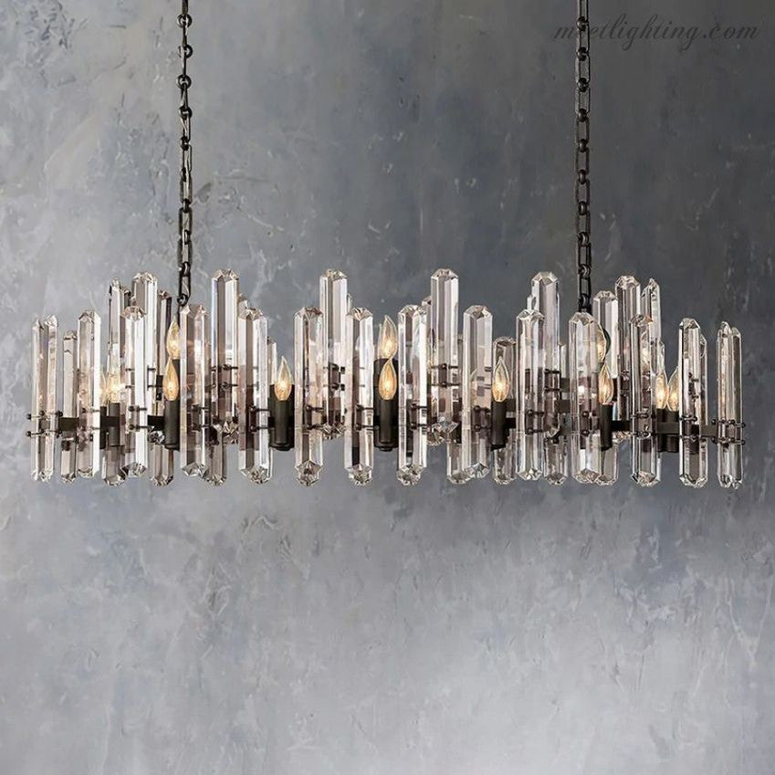 Bonnington Crystal Linear Chandelier 54"-MEET LIGHTING