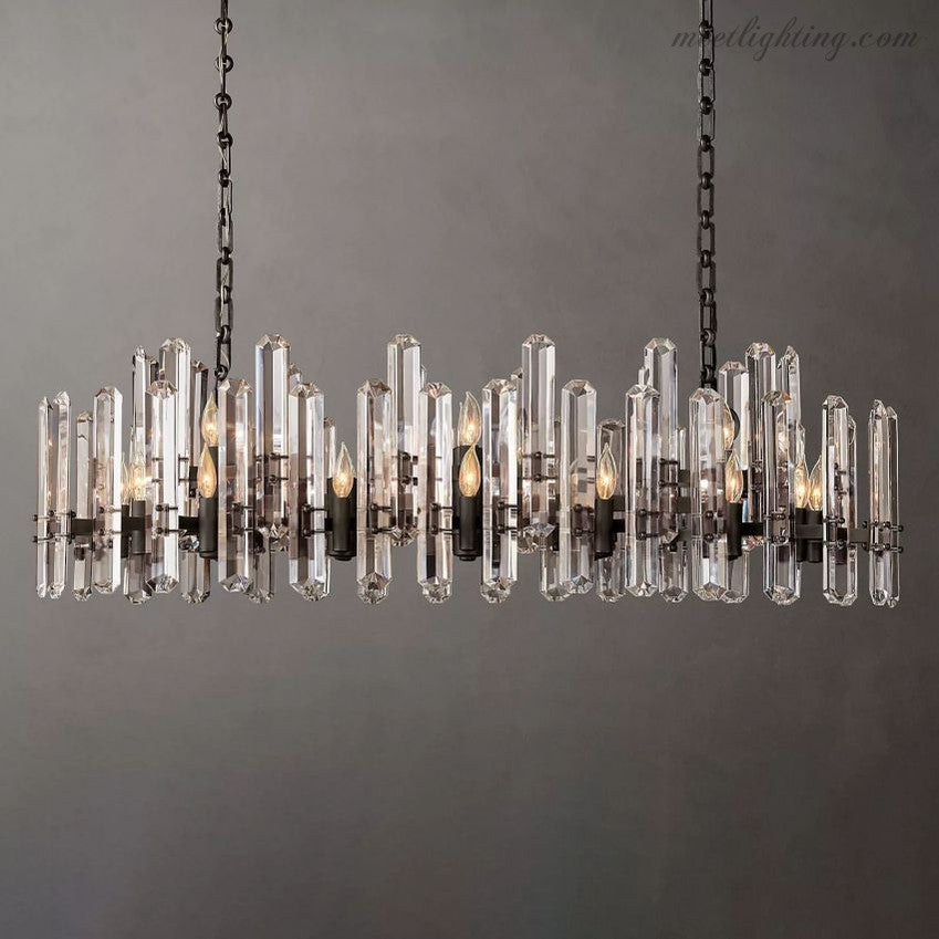 Bonnington Crystal Linear Chandelier 54"-MEET LIGHTING