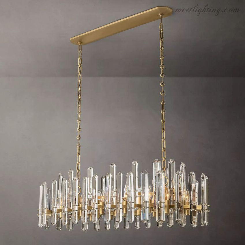 Bonnington Crystal Linear Chandelier 54"-MEET LIGHTING