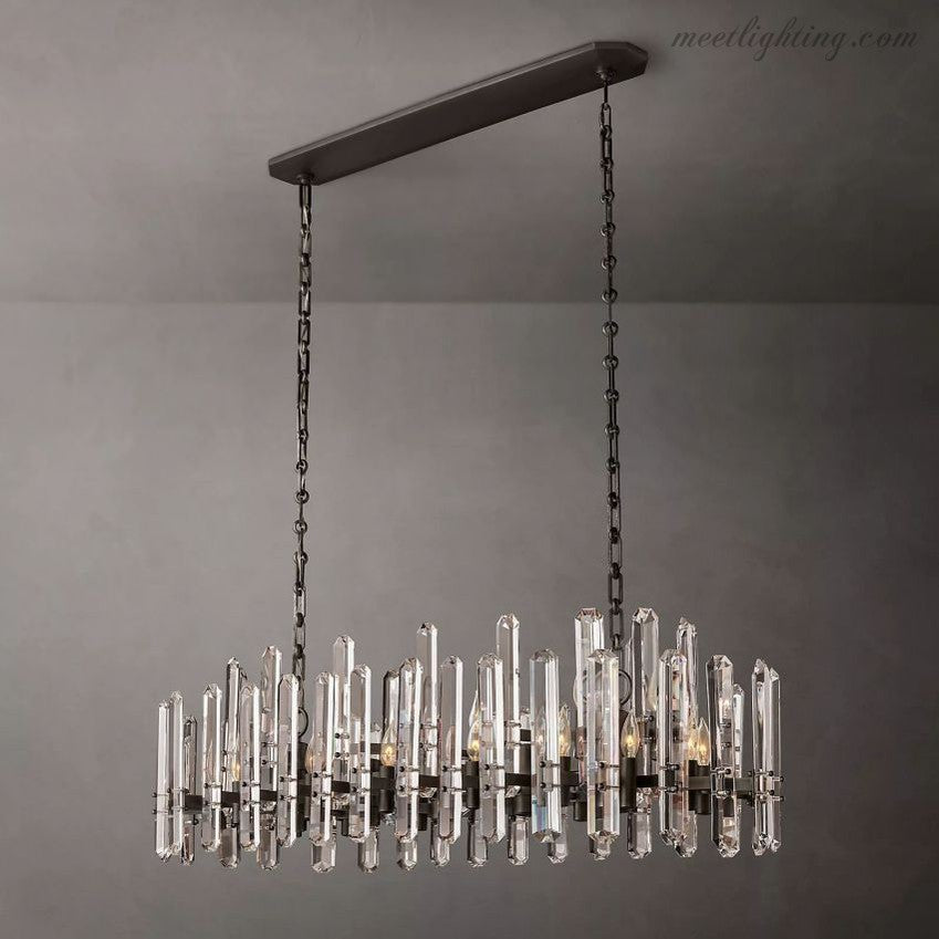 Bonnington Crystal Linear Chandelier 54"-MEET LIGHTING