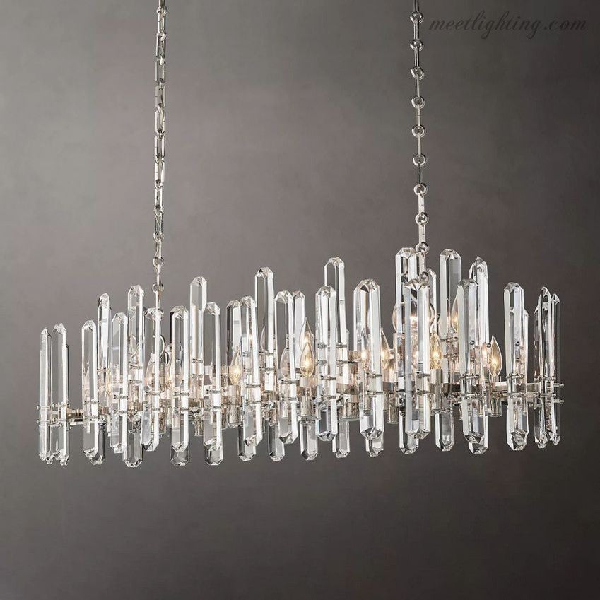 Bonnington Crystal Linear Chandelier 54"-MEET LIGHTING