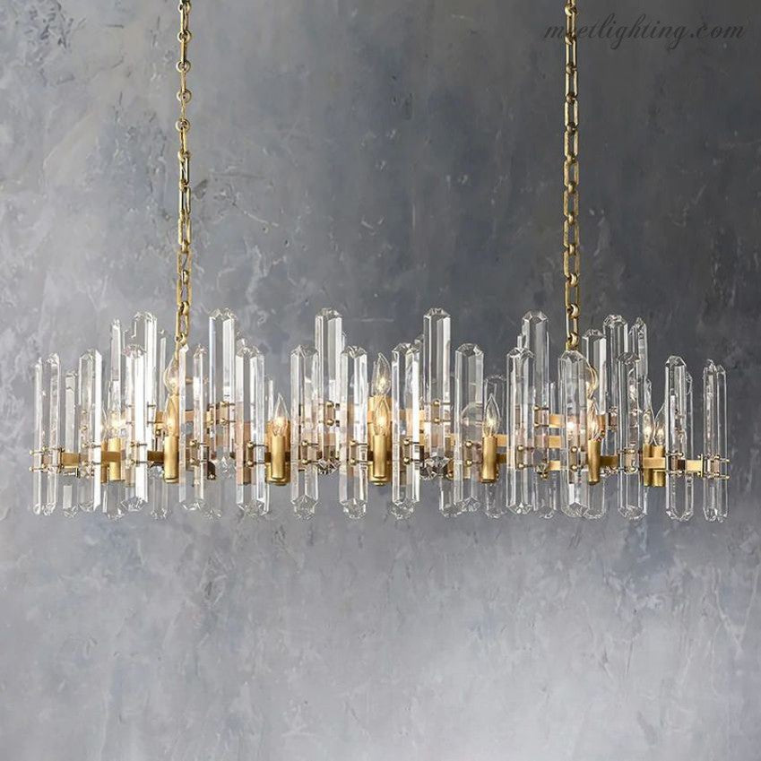 Bonnington Crystal Linear Chandelier 54"-MEET LIGHTING