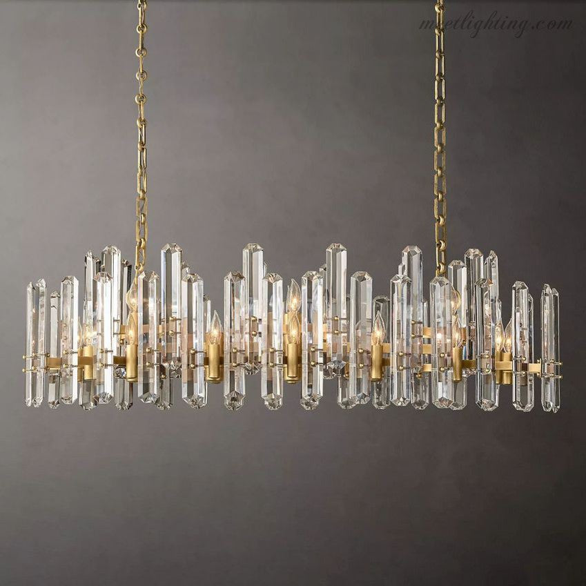 Bonnington Crystal Linear Chandelier 54"-MEET LIGHTING