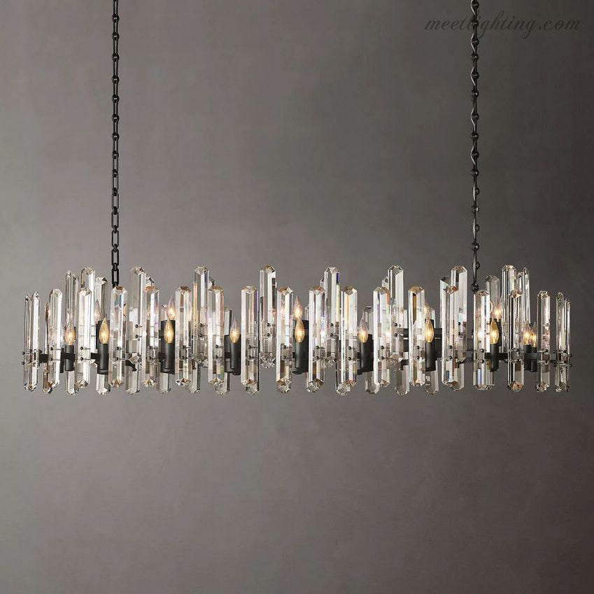 Bonnington Crystal Linear Chandelier 72"-MEET LIGHTING