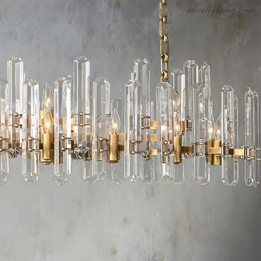 Bonnington Crystal Linear Chandelier 72"-MEET LIGHTING