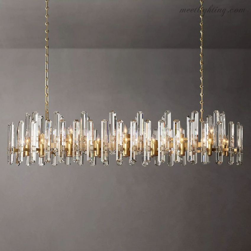 Bonnington Crystal Linear Chandelier 72"-MEET LIGHTING