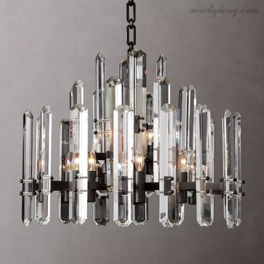 Bonnington Crystal Round Chandelier 24"-MEET LIGHTING