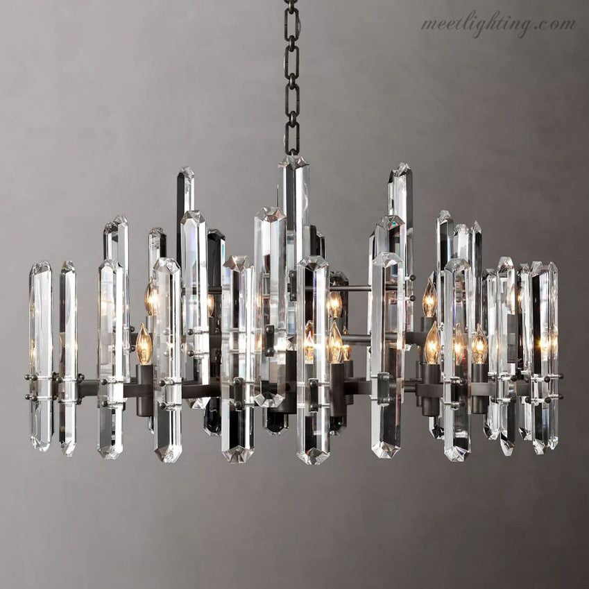 Bonnington Crystal Round Chandelier 36"-MEET LIGHTING