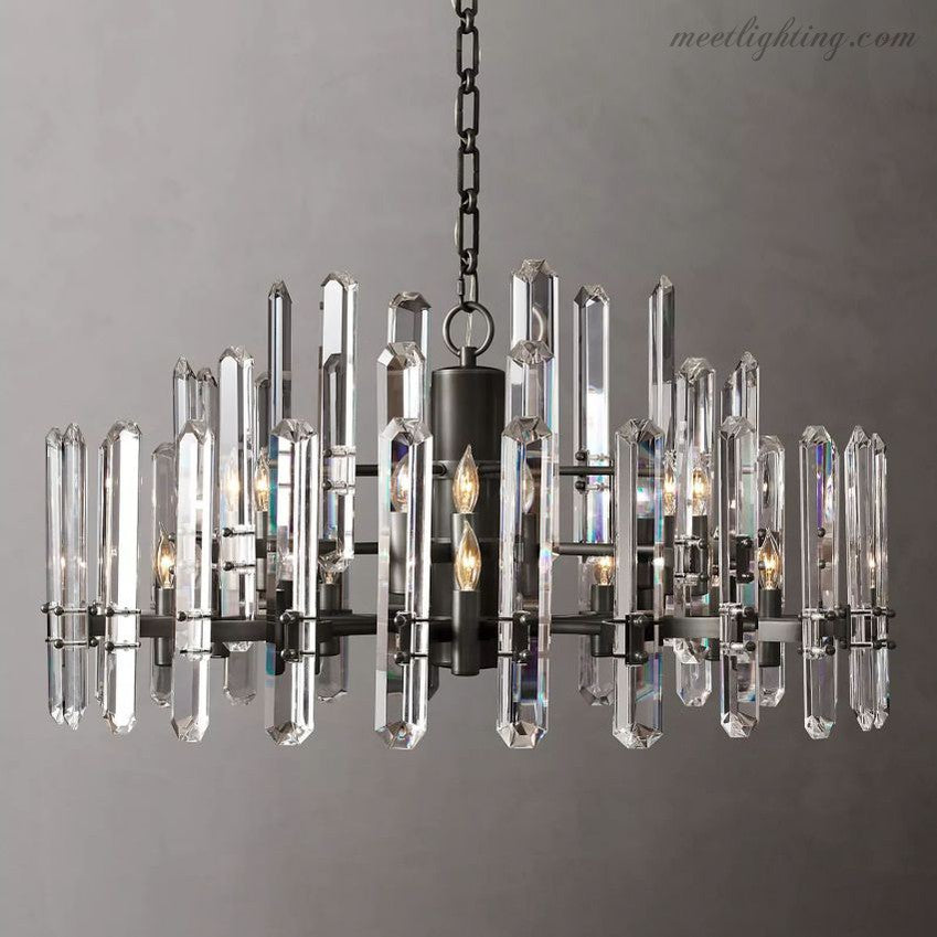 Bonnington Crystal Round Chandelier 36"-MEET LIGHTING